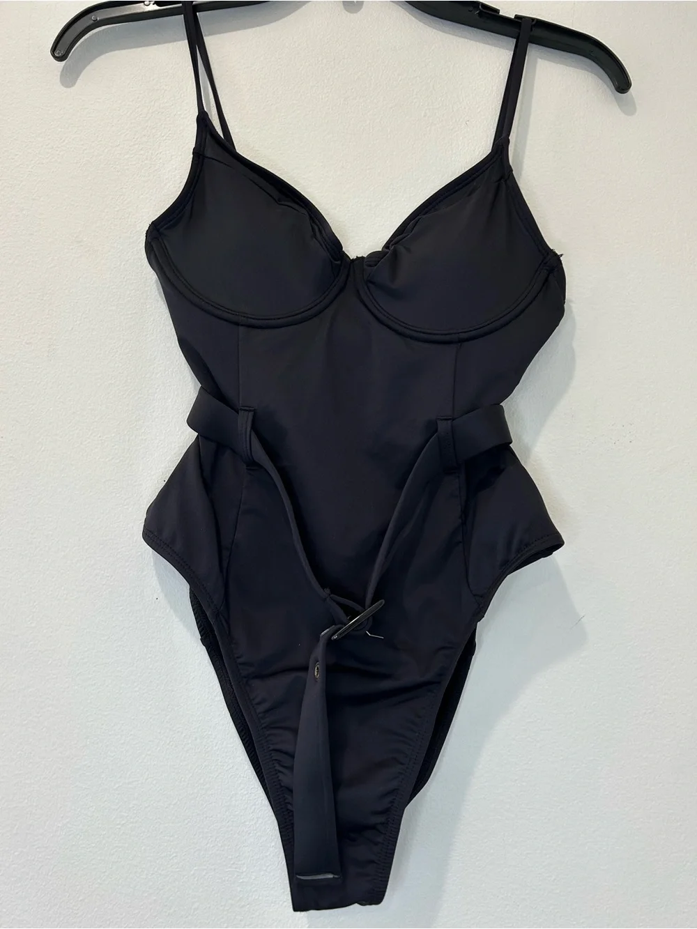 GOOD AMERICAN - Show Off One-Piece Belted Swimsuit Black Size 1/S